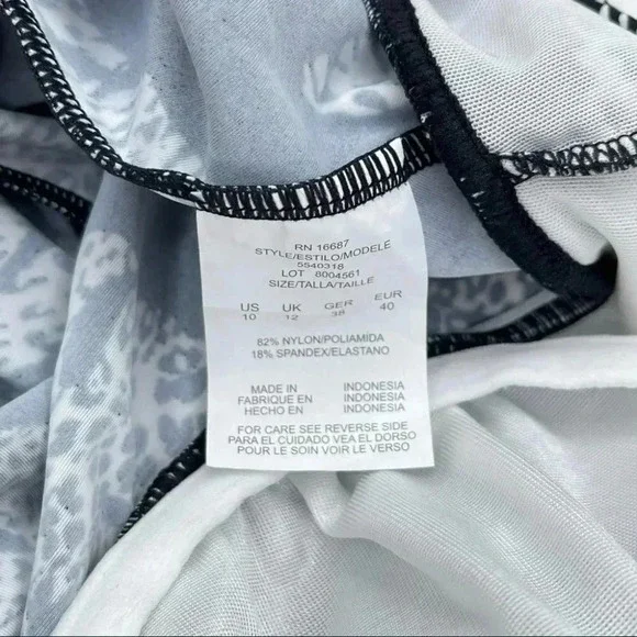 Swim Solutions Spotted Leaves Underwire Tankini Swim Top Size 10 - Picture 7 of 7